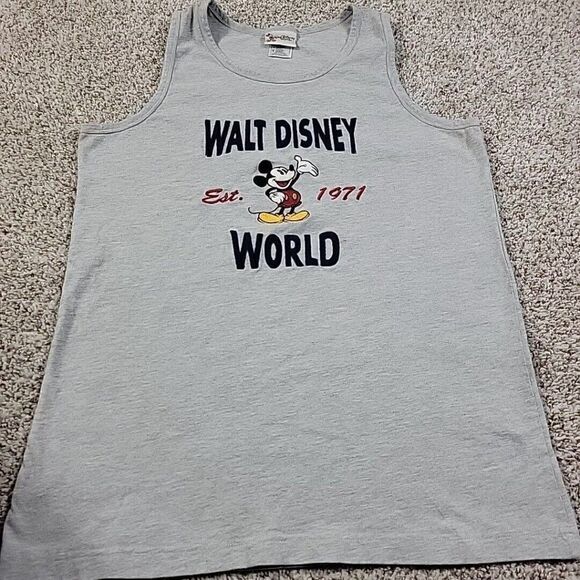 Walt Disney World Mickey Mouse Shirt Adult Medium Gray Sleeveless - Picture 1 of 7